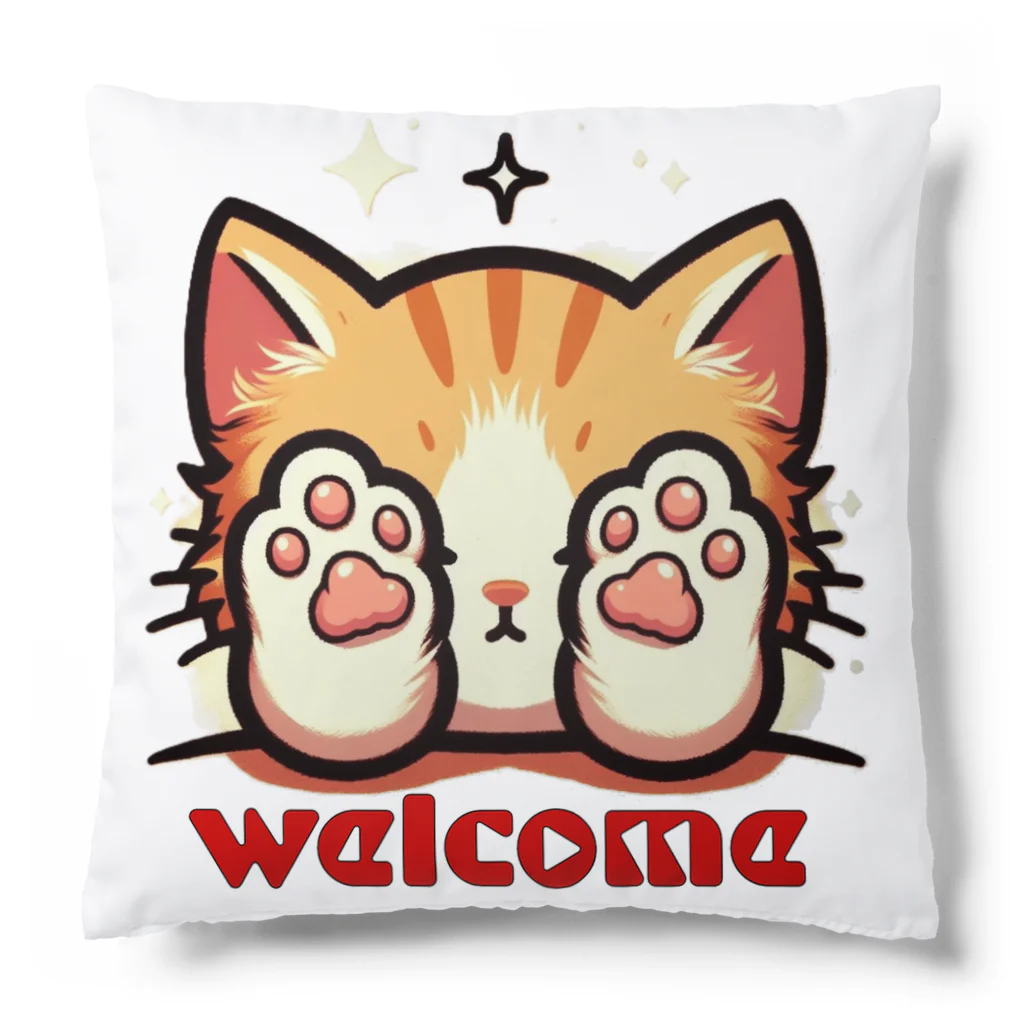 kk-welcomeの肉球で目隠し猫ちゃん Cushion