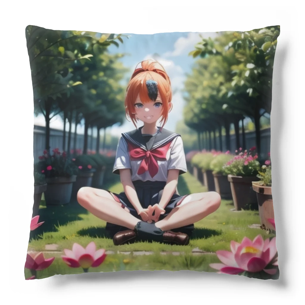 アタオカ1号のAI2.5D美少女(制服ポニーテール) Cushion