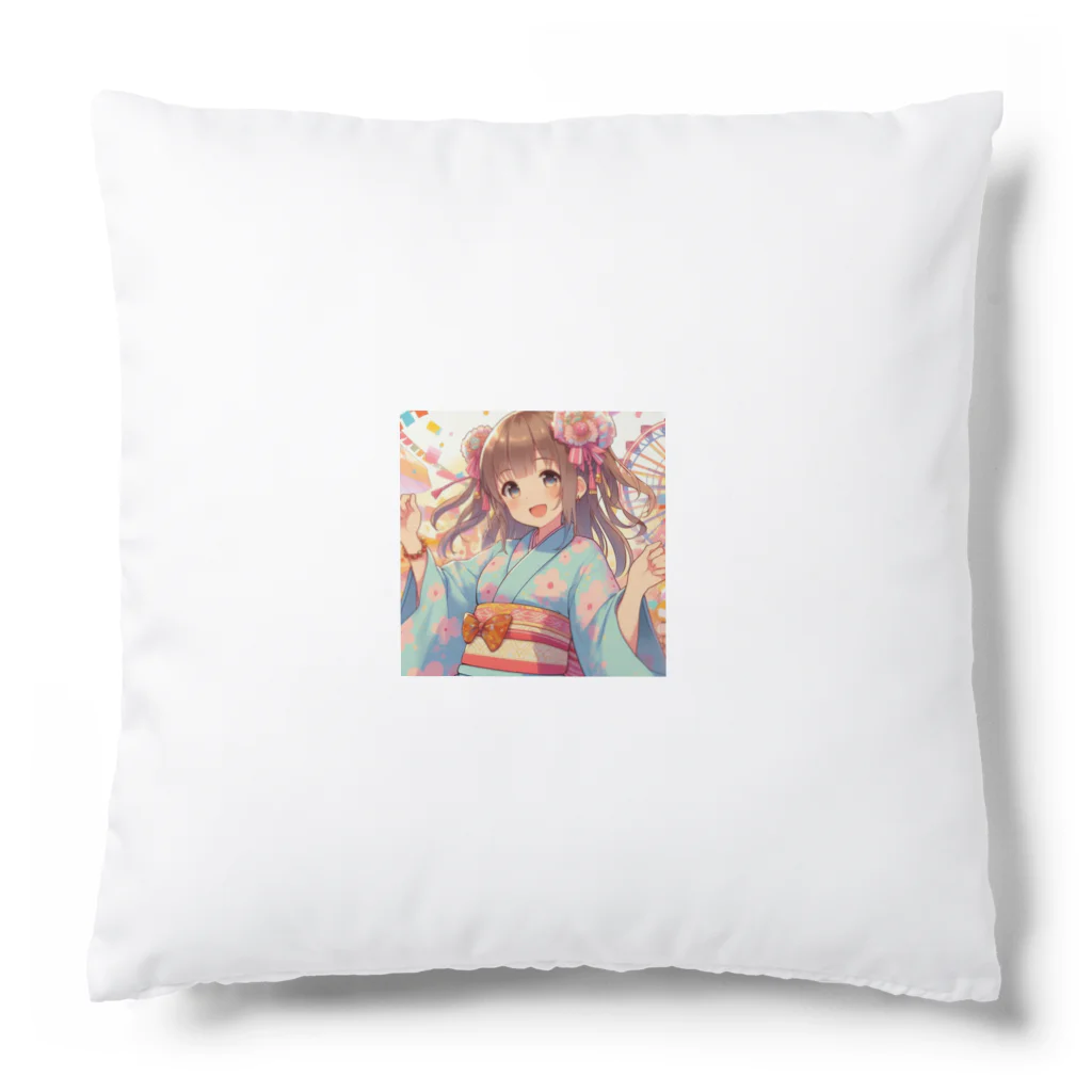 yukatagirlsの元気いっぱいの浴衣姿の女子高生 Cushion