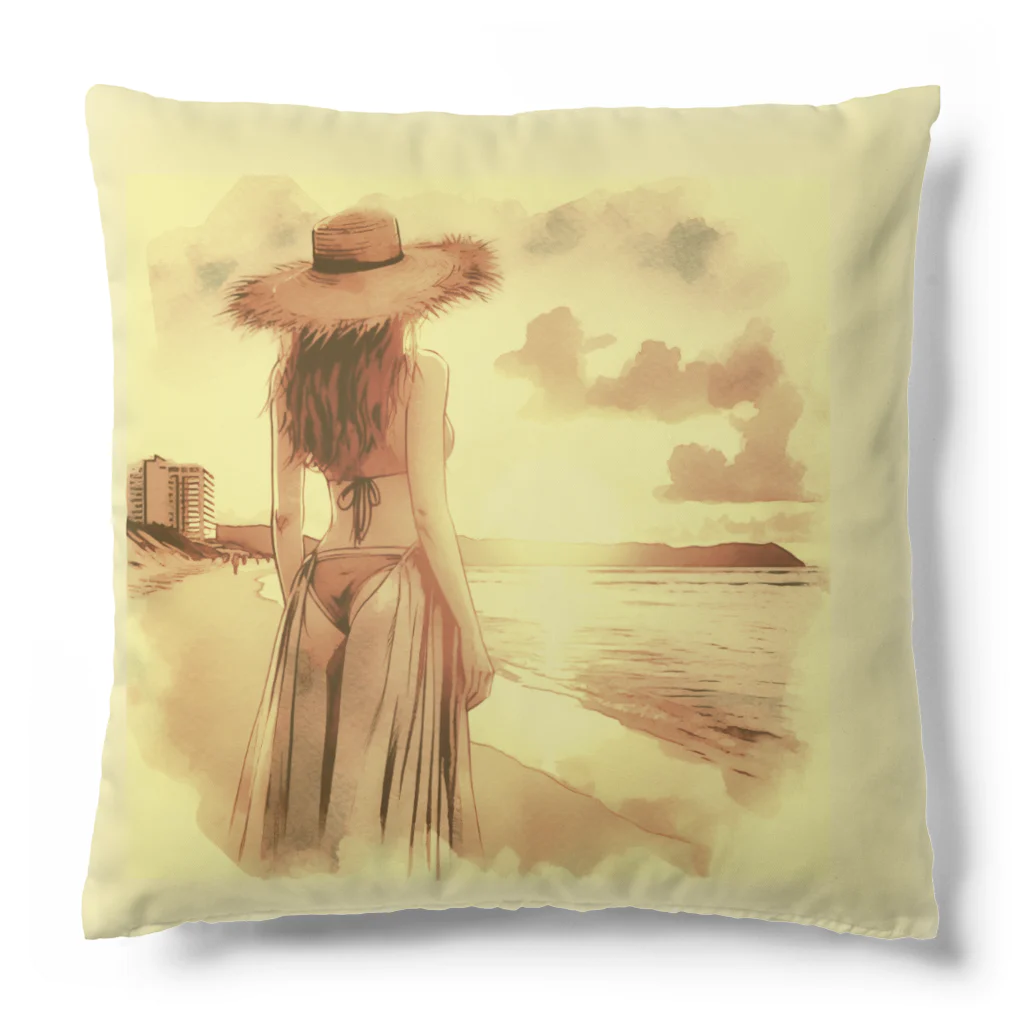 kumainchouのsunset  sepia Cushion