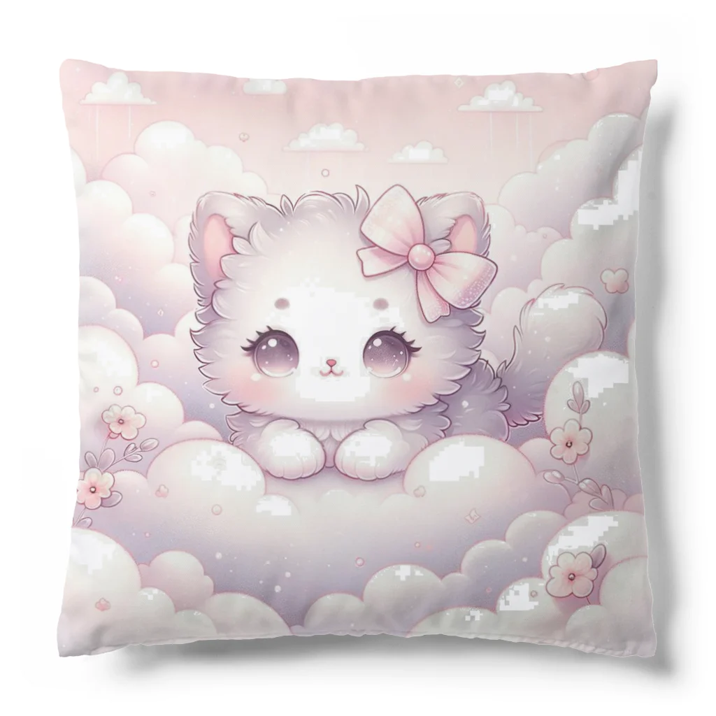 Snow-peaceの「雲の中のふわふわ子猫」 Cushion