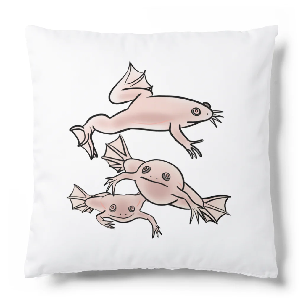 RURIBOSHI_ROCKの連なるアフリカツメガエル(アルビノ) Cushion