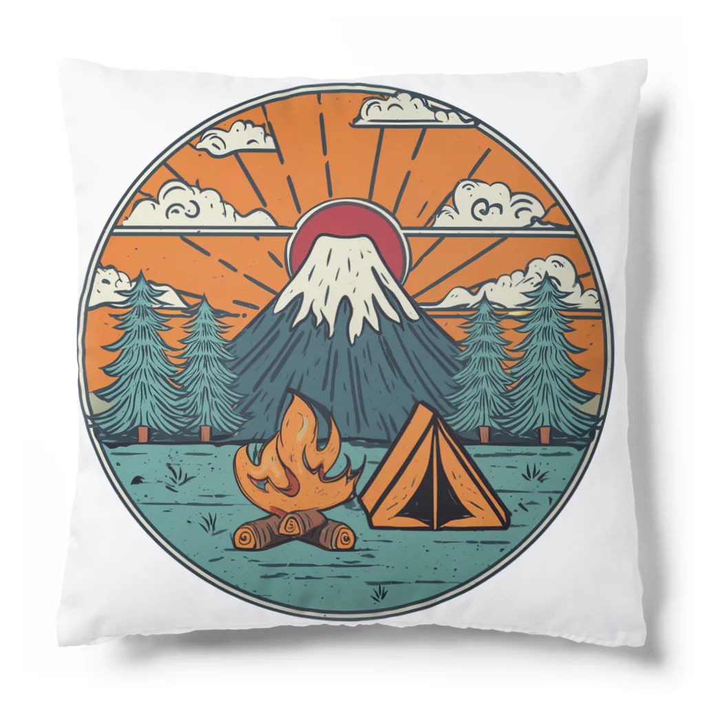 akicamの富士山とキャンプ Cushion