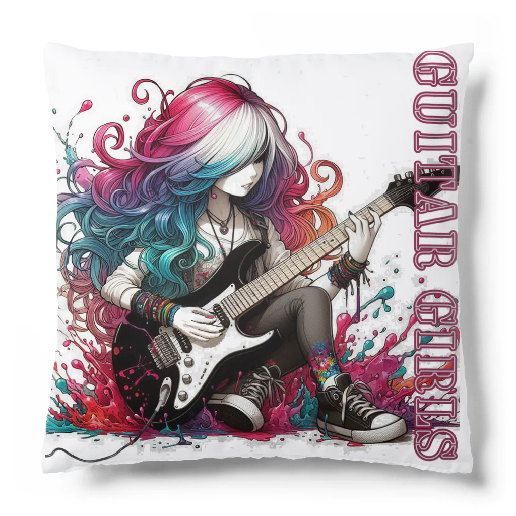 PALA's SHOP　cool、シュール、古風、和風、のGUITAR GIRLS　７ Cushion