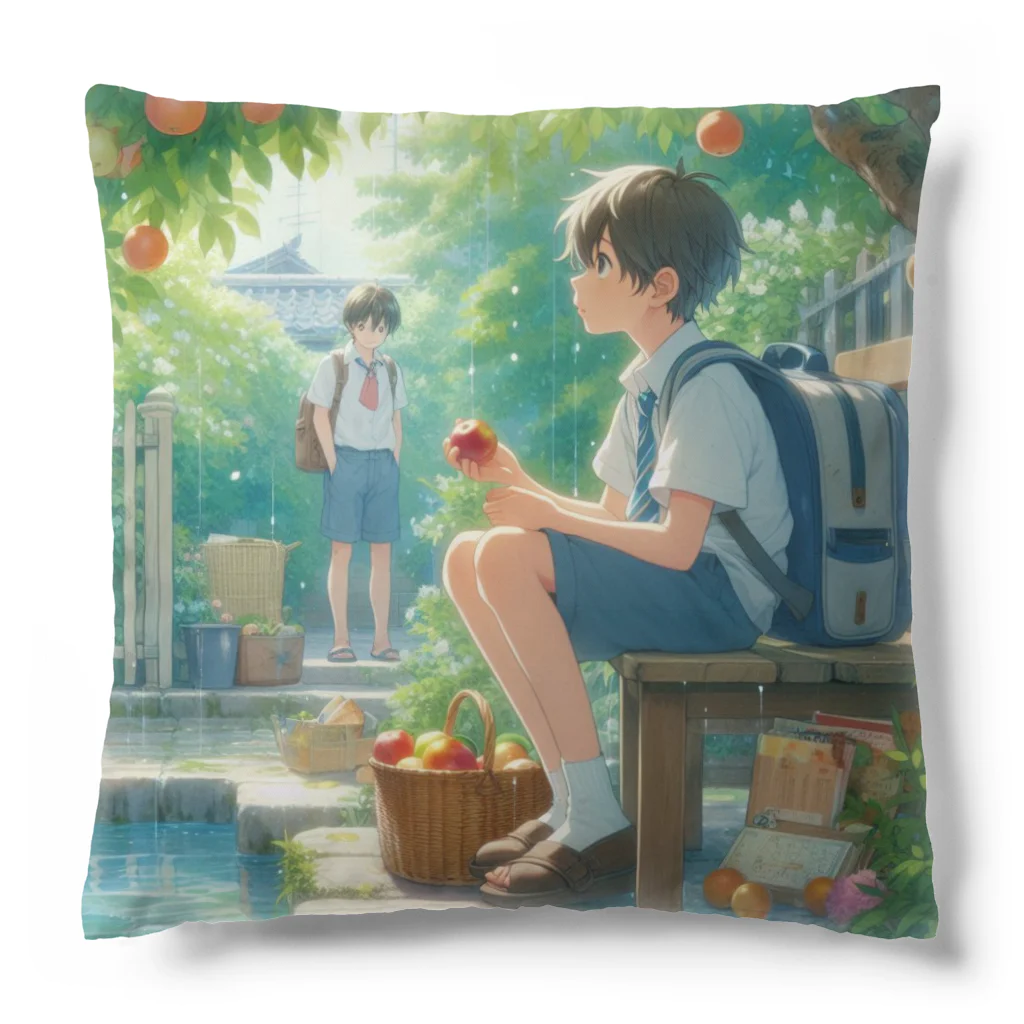 可愛い男の子イラスト販売所　By,keicyanの男の子　中学1年生　果樹園での1コマ Cushion