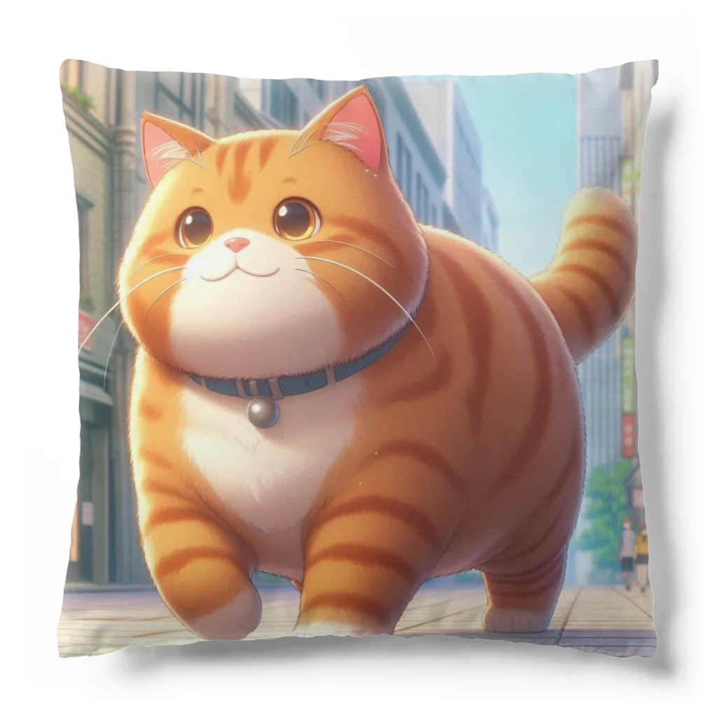 レールファン&スピリチュアルアイテムショップのデブ猫 Cushion