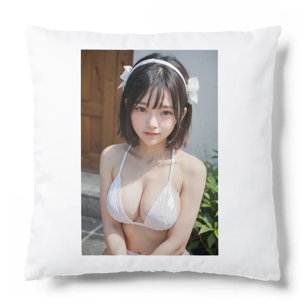 AI美女ワールドのホワイト水着 Cushion