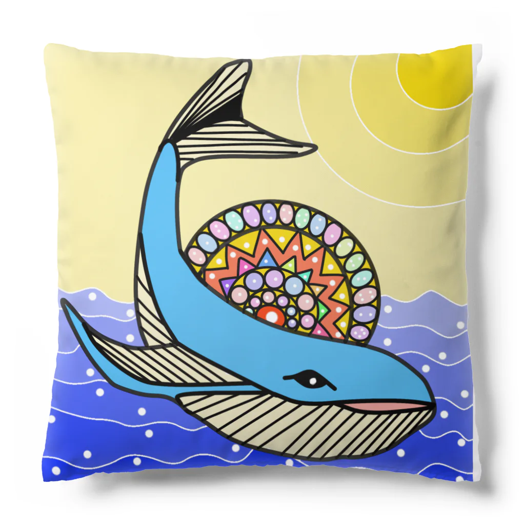 Yomi09のカラフルクジラ Cushion