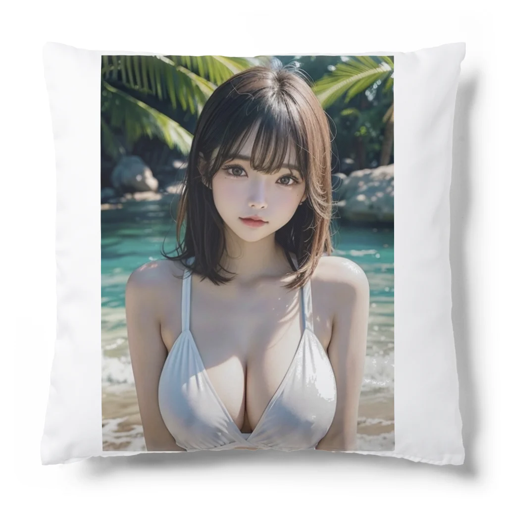 レールファン&スピリチュアルアイテムショップのＡＩ美女　リゾート地 Cushion