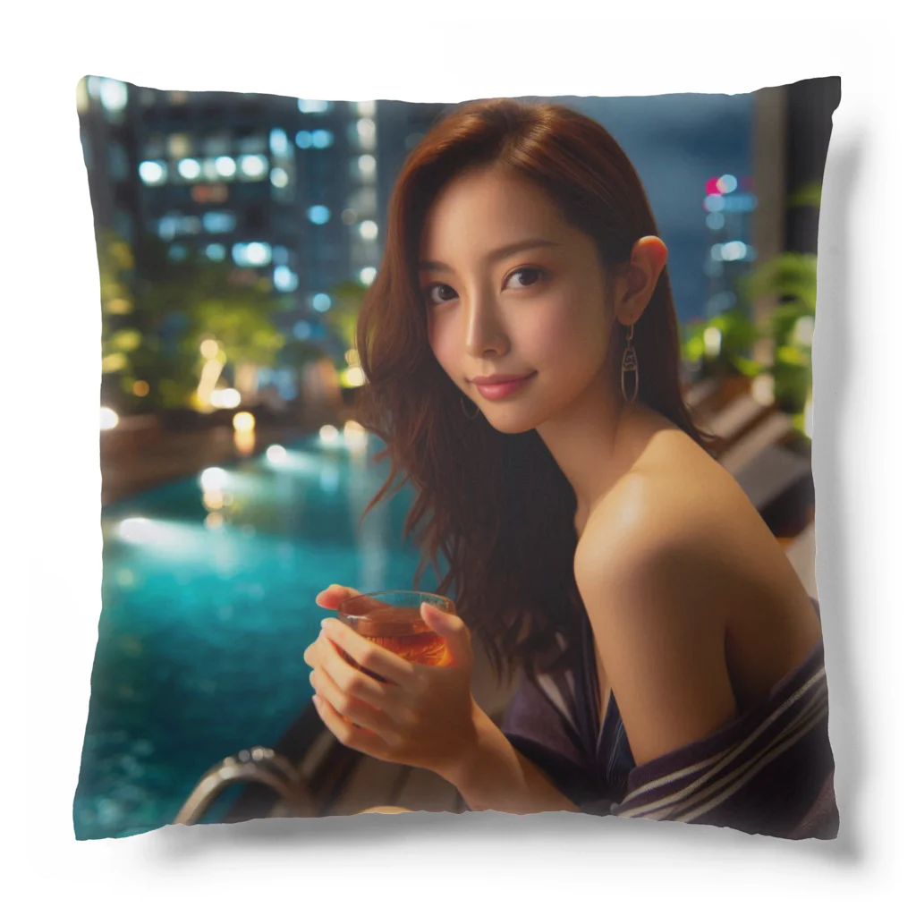 hopeデザインのナイトプール美女 Cushion