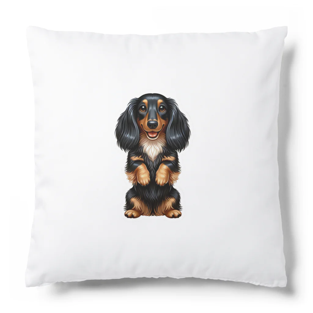 COCO SHOPの長毛ダックスフンド（ちんちんポーズ） Cushion