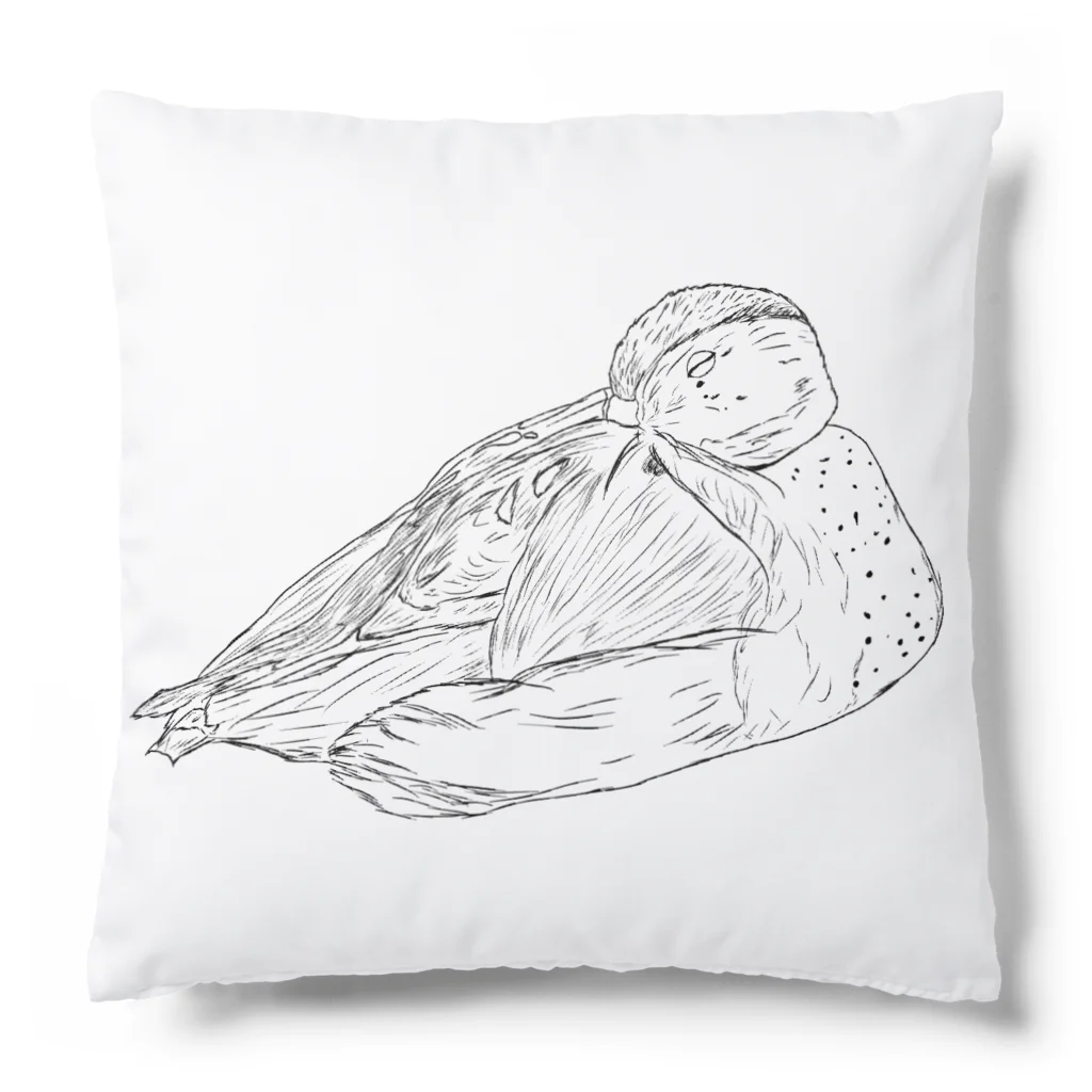 Lily bird（リリーバード）のおねんねクビワコガモ 線画 Cushion