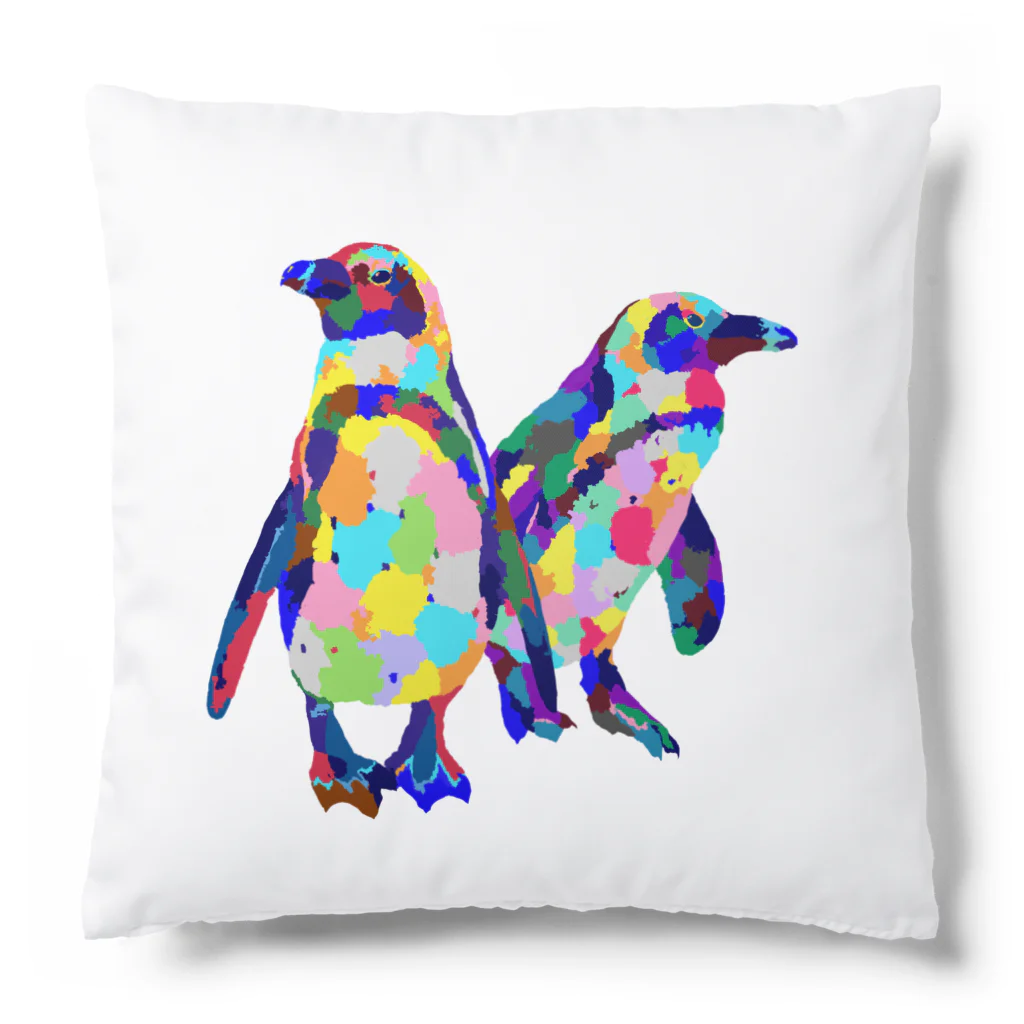 meiroのカラフルなペンギン Cushion