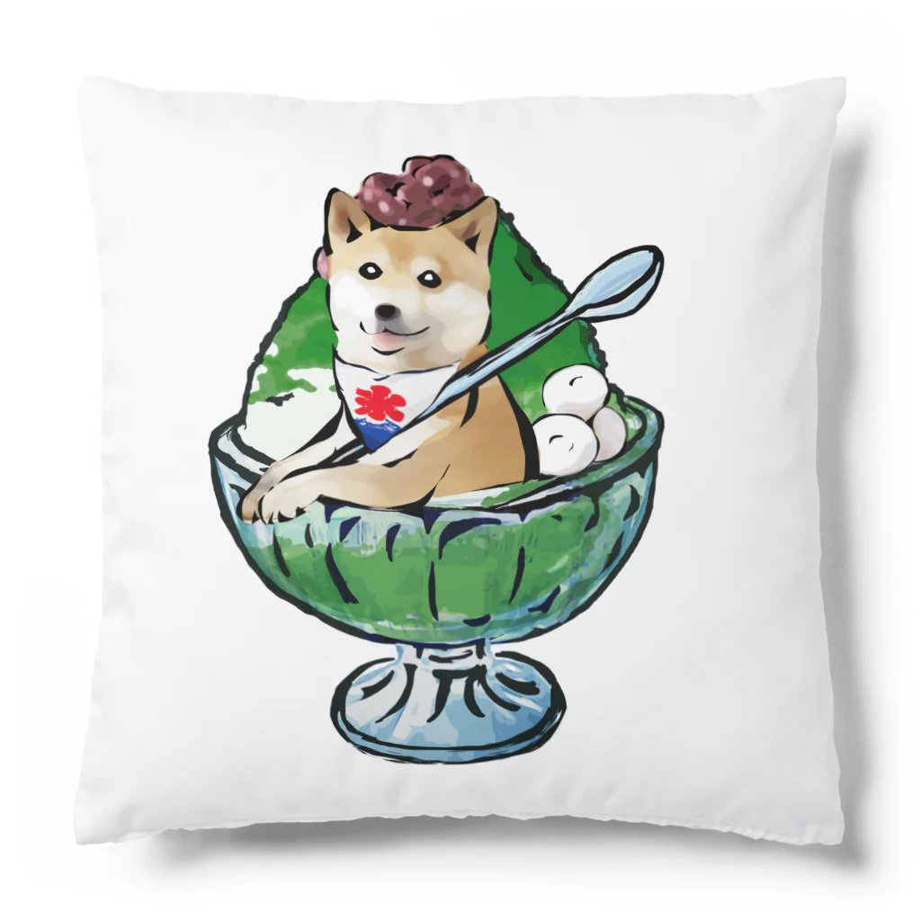 犬グッズの店しえるぶるーのかき氷ワンちゃん　宇治金時　柴犬 Cushion