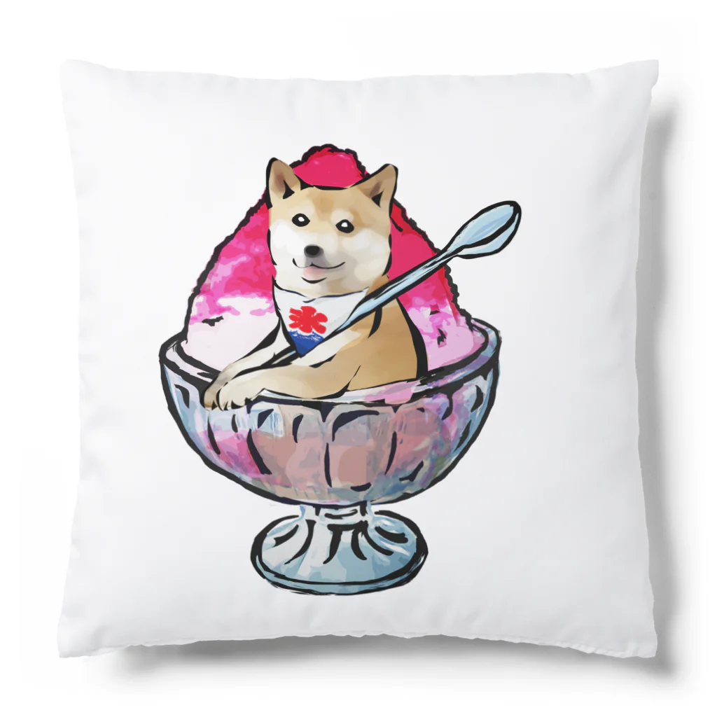 犬グッズの店しえるぶるーのかき氷ワンちゃん　氷イチゴ　柴犬 Cushion