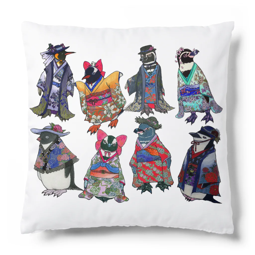 ヤママユ(ヤママユ・ペンギイナ)のKimono Penguins Cushion