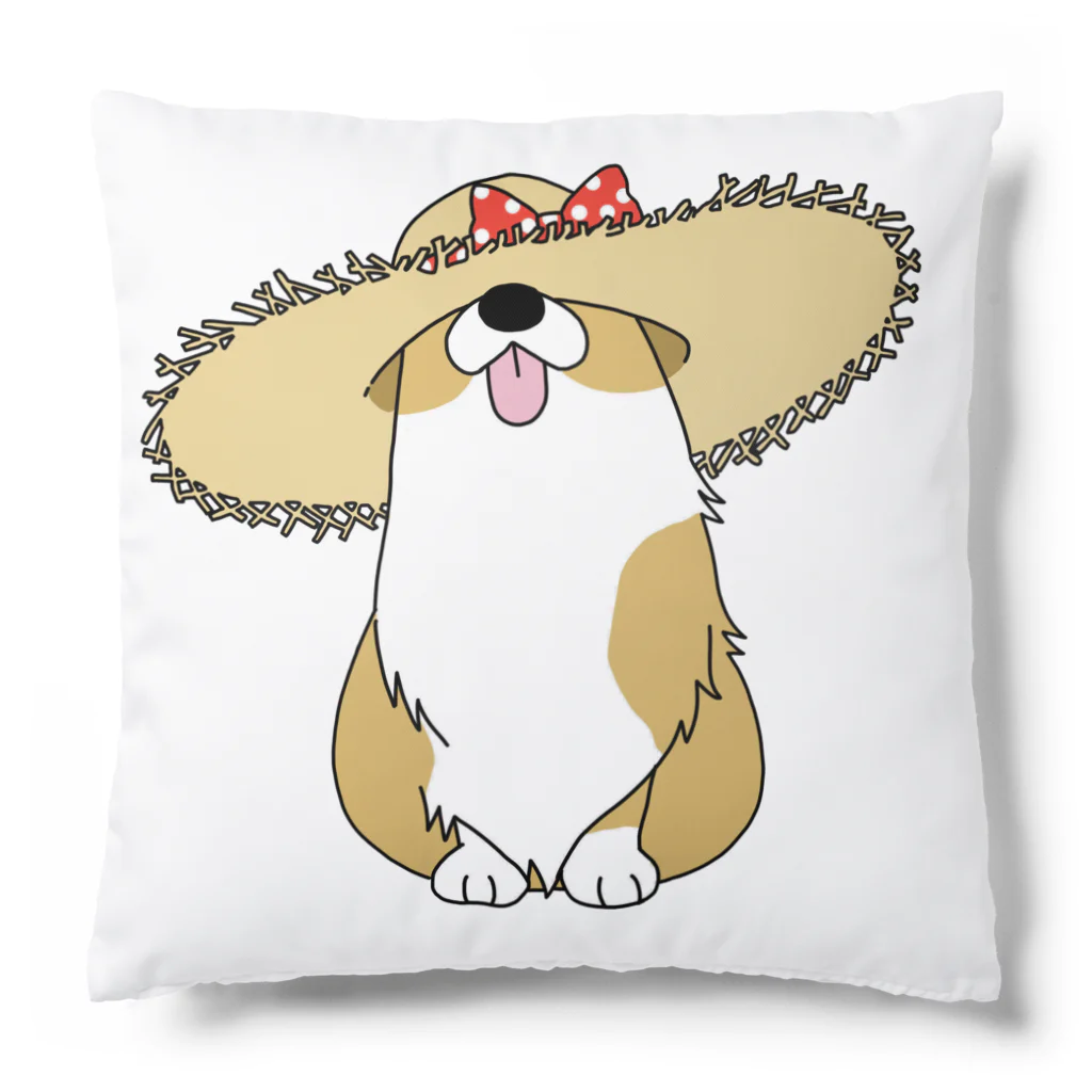 5corgisの麦わらコーギー Cushion