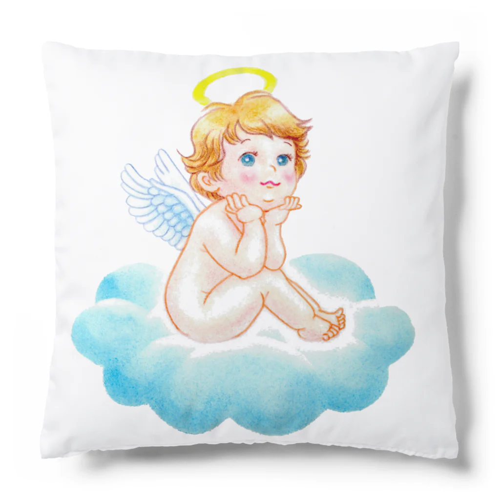  Pastel Design Art 天使のお部屋の夢見る子天使 Cushion