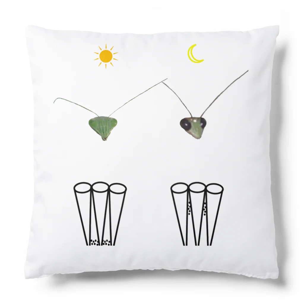 L_arctoaのカマキリの昼と夜の複眼（絵文字、背景透過ver） Cushion