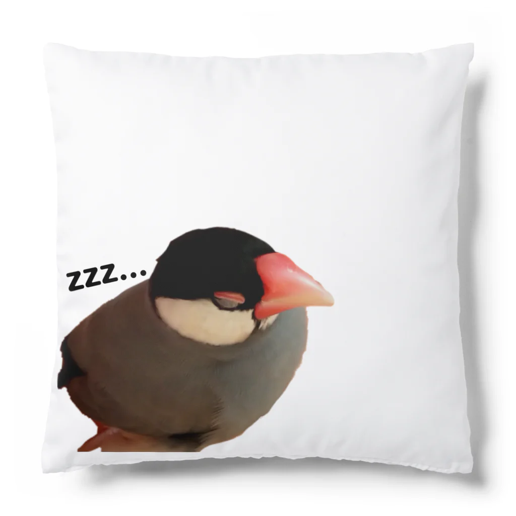 harupink🌸ペット似顔絵illustのおねむな文鳥さん Cushion