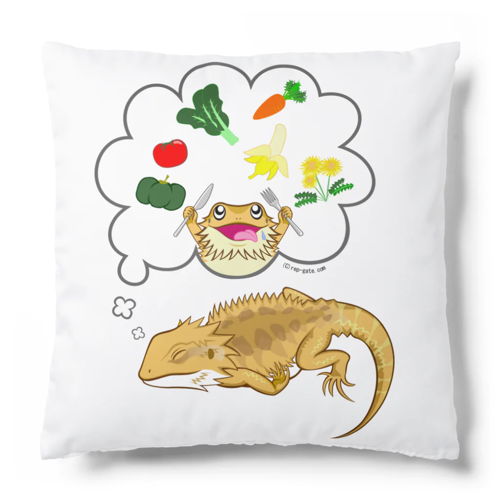 もむのふの爬虫類グッズやさんの夢見るフトアゴちゃん Cushion