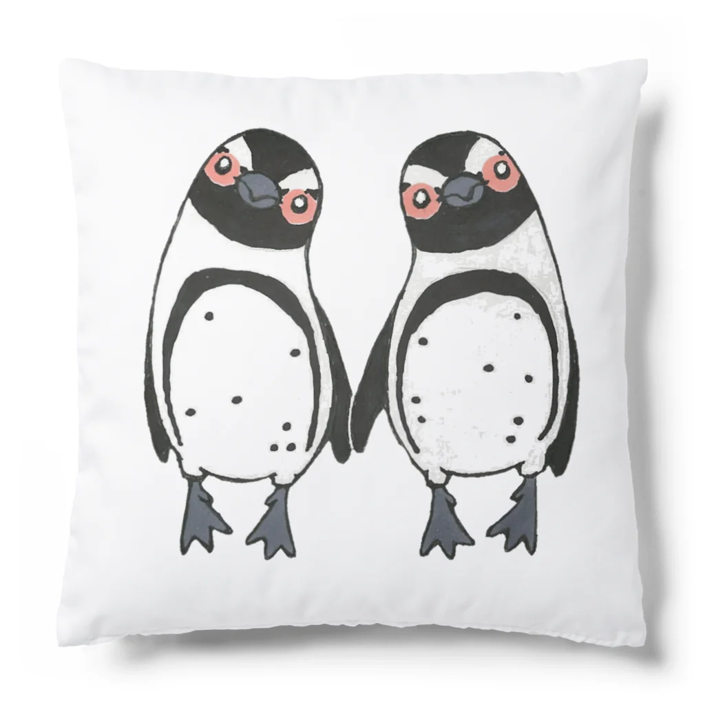 penguininkoの手繋ぎケープペンギンのカップル🐧❤️🐧 Cushion