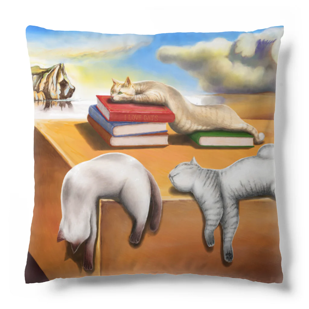 Neko-Shika-KatanのMelting Cats 溶ける猫 Cushion