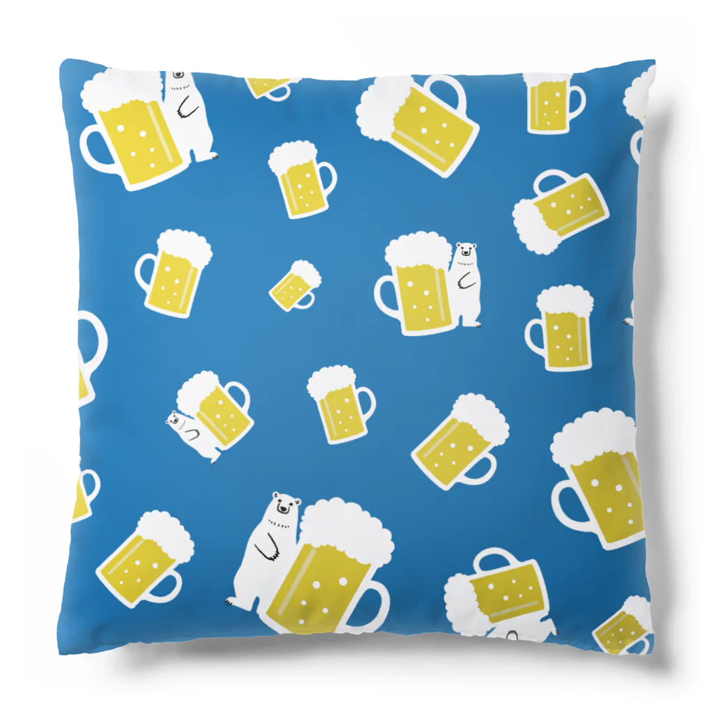 ワカボンドのシロクマさんとビールジョッキ Cushion