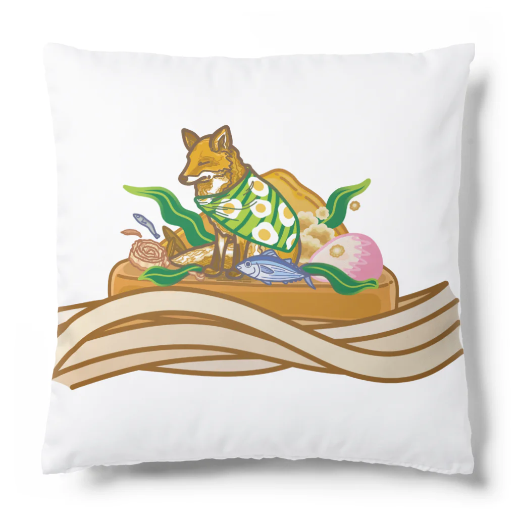 ハナドリカ SUZURI店のきつねうどん Cushion