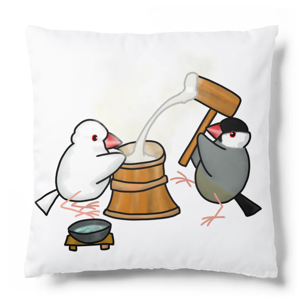 Lily bird（リリーバード）の餅つき文鳥ず Cushion