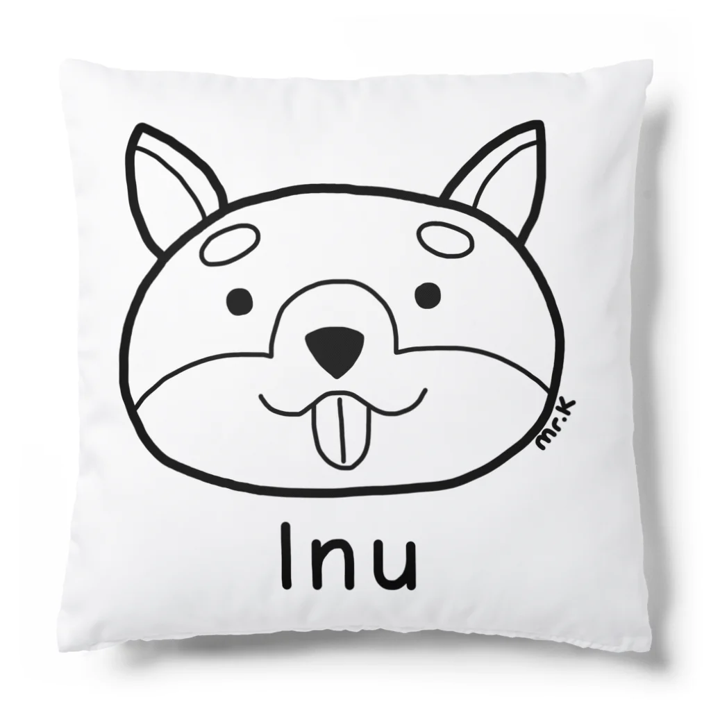 MrKShirtsのInu (犬) 黒デザイン Cushion