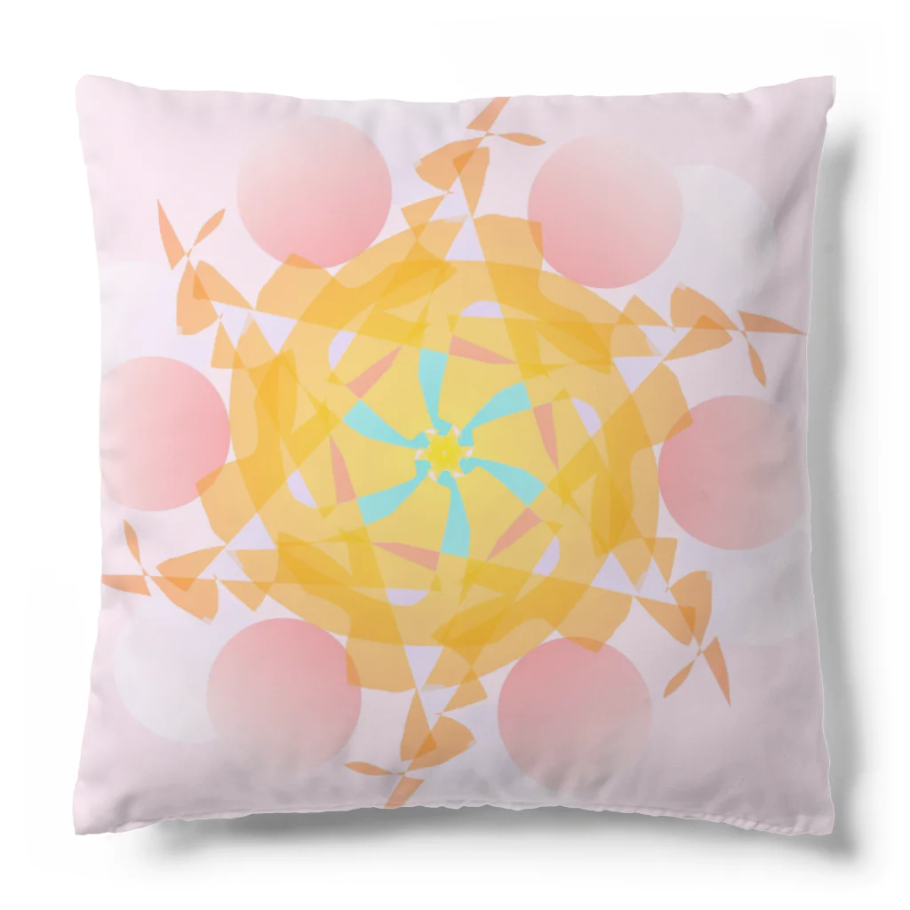 世界カラーの花びら模様 Cushion