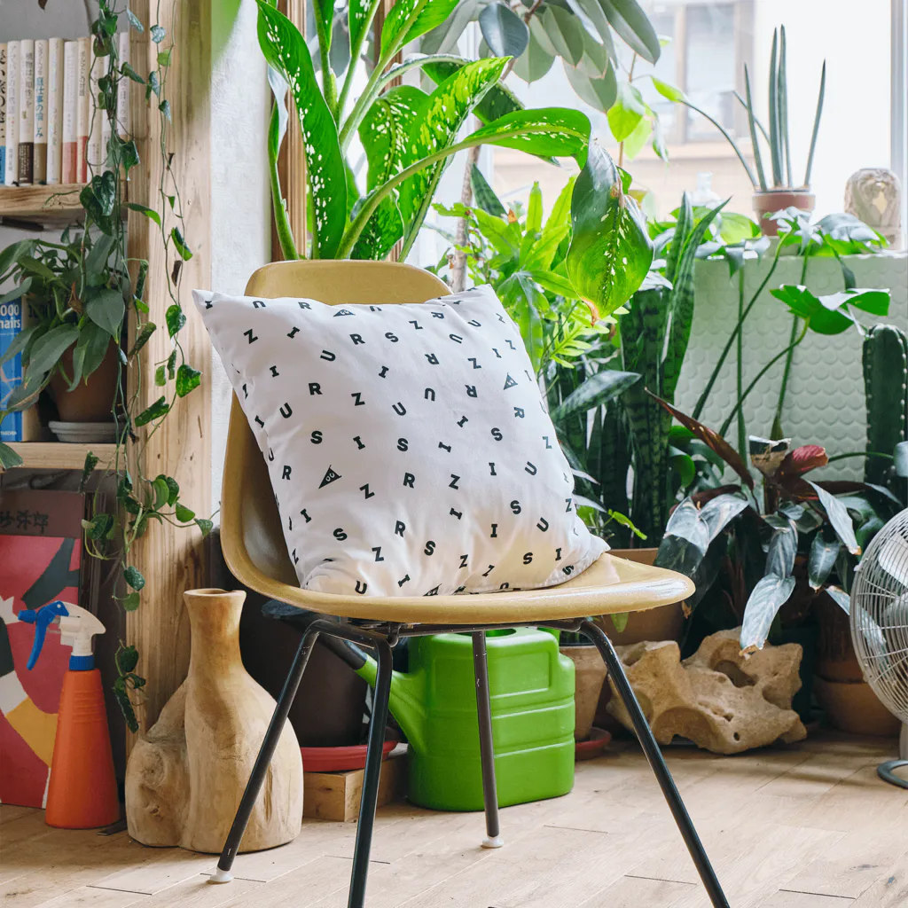 WILDBIRD GOODS SHOPのカンムリワシ・モノクロ Cushion