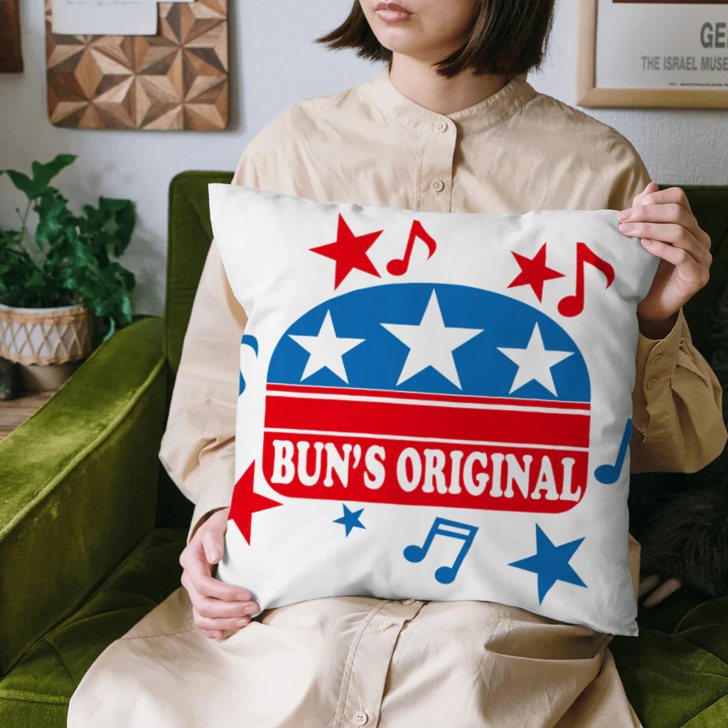 バンズオリジナルの<BUN'S ORIGINAL> バンズバーガーロゴ Cushion