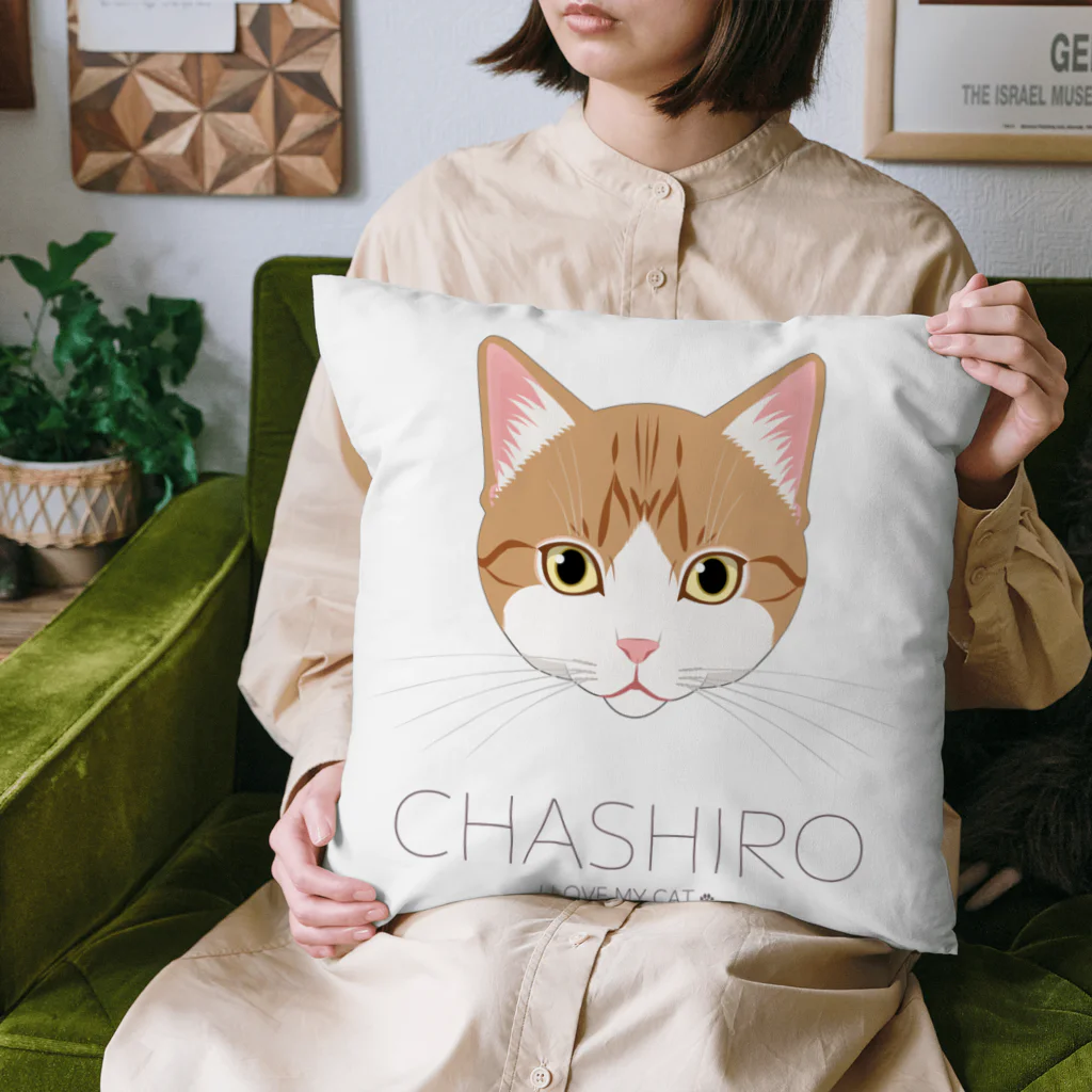 Baby Tigerのねこラブ・茶白 Cushion