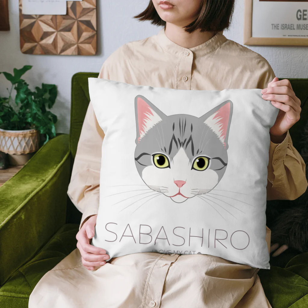 Baby Tigerのねこラブ・サバ白 Cushion