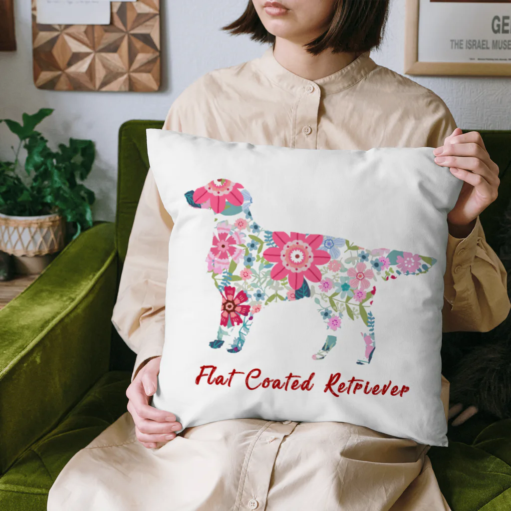 AtelierBoopの花kauwela フラットコーテッドレトリバー Cushion