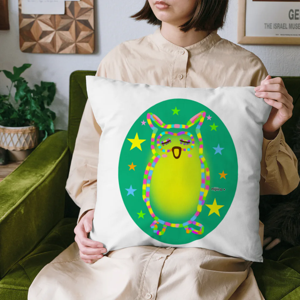 虹色PLUSのねむねむフクロウさん Cushion