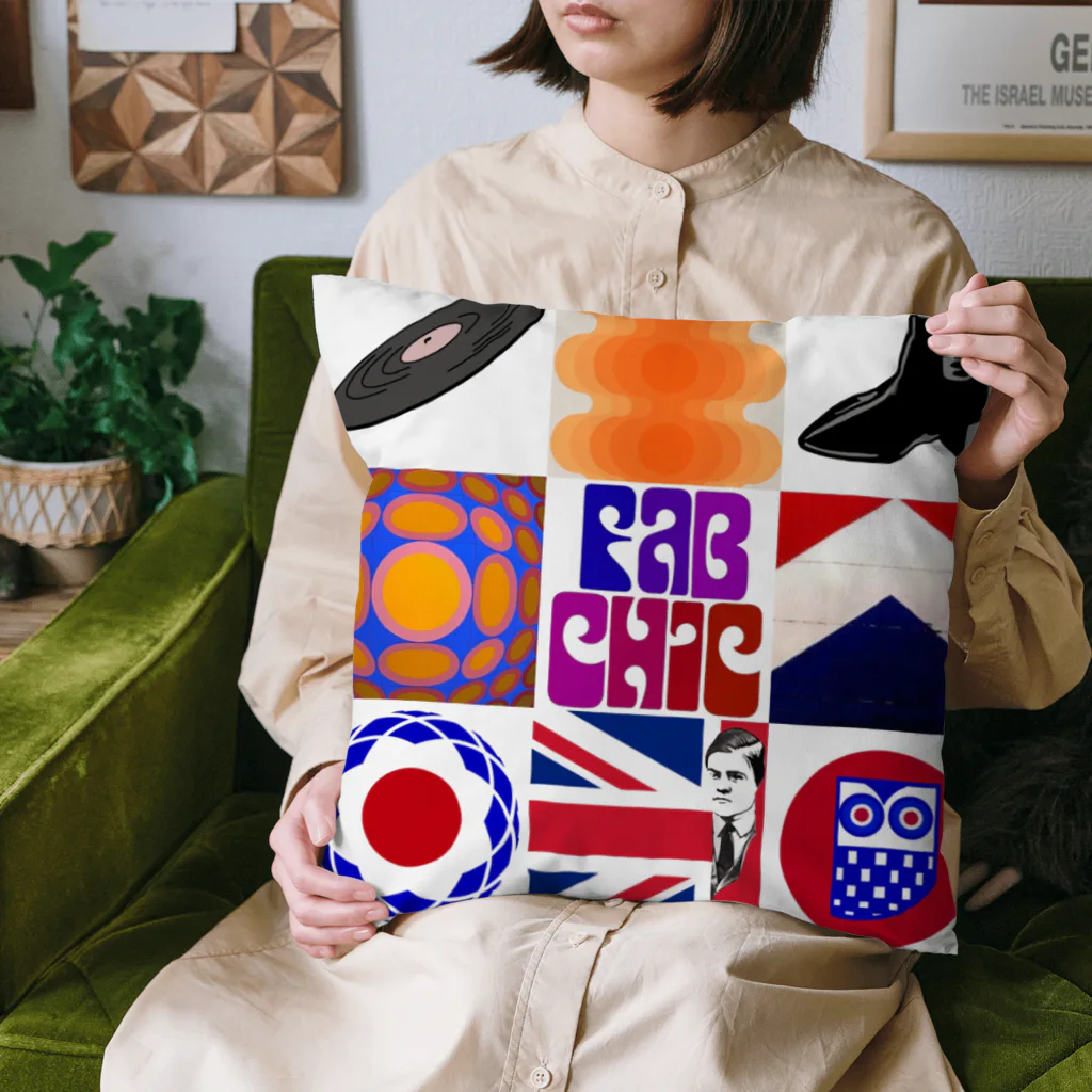 fab chic ファブシックの賑やかファブモチーフ Cushion