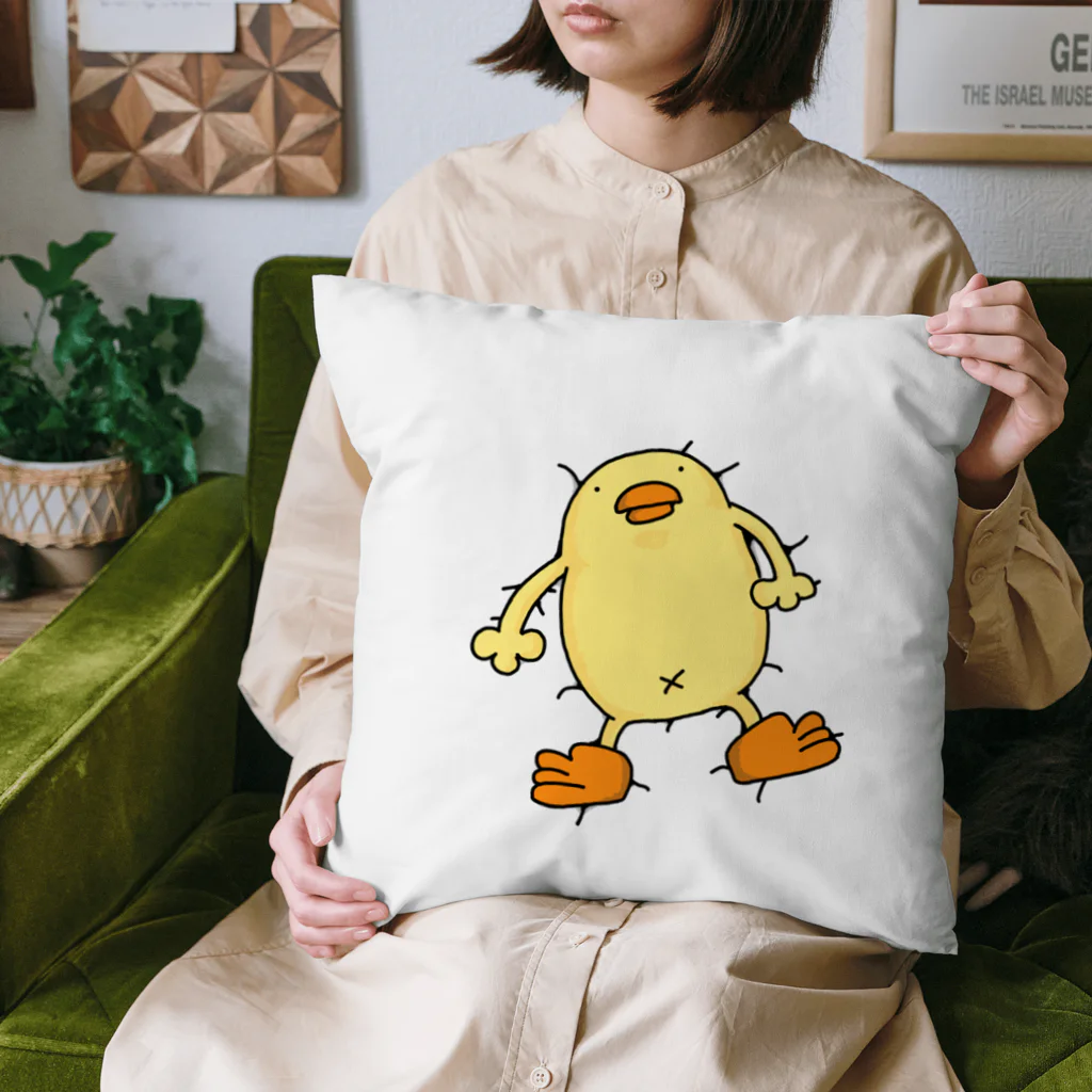 ぴょろりんちょ🐤のぴよがクッションの上で寝てる Cushion