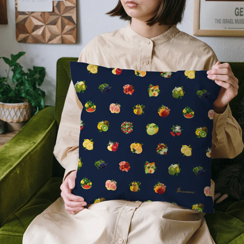 カワウソとフルーツの【forseasons】フルーツ盛り合わせ Cushion