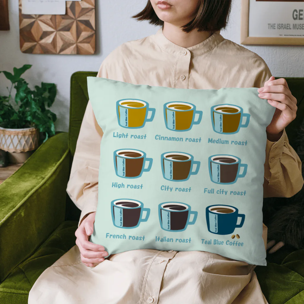 Teal Blue CoffeeのRoasted coffee Cushion