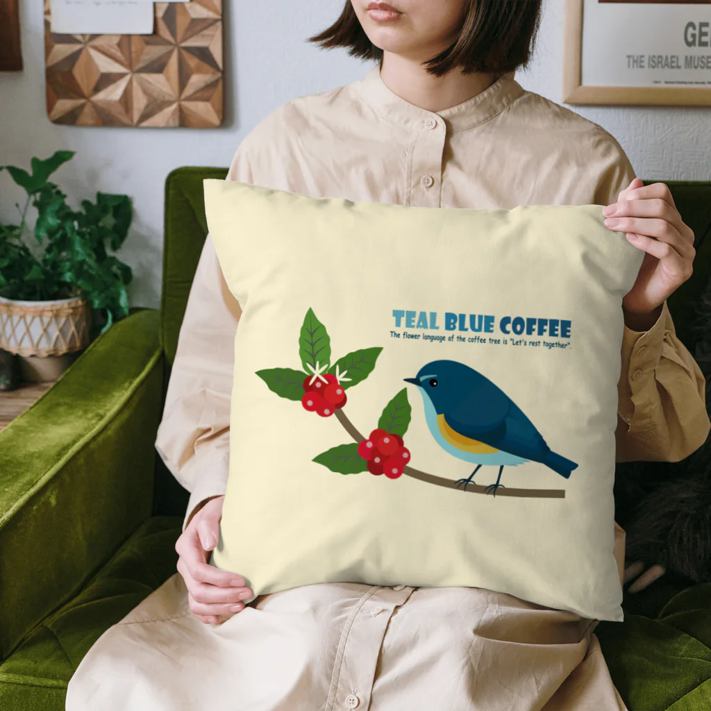 Teal Blue CoffeeのTeal Blue Bird Cushion