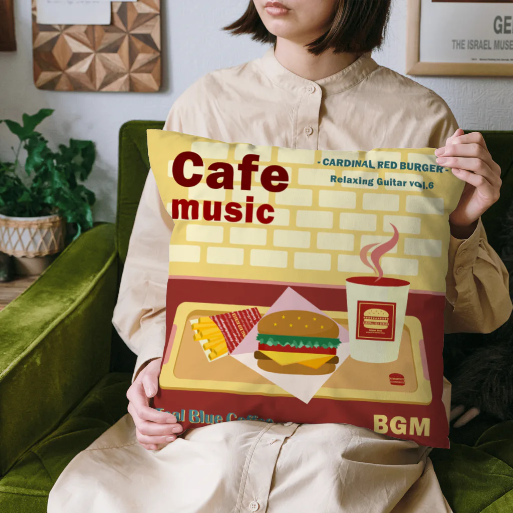 Teal Blue CoffeeのCafe music - CARDINAL RED BURGER - クッション