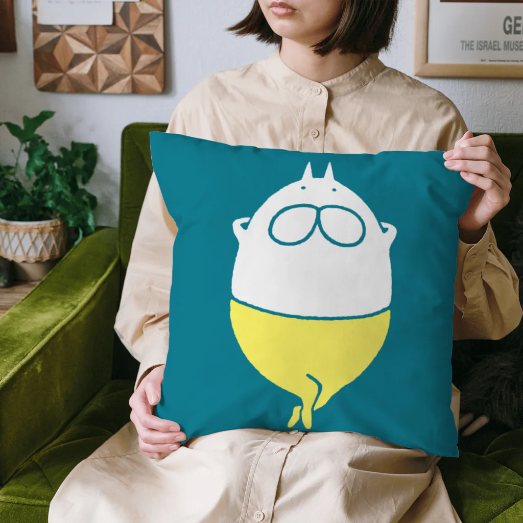 くらきち ONLINE SHOPのねこタイツとリラックス ダークブルーグリーン Cushion