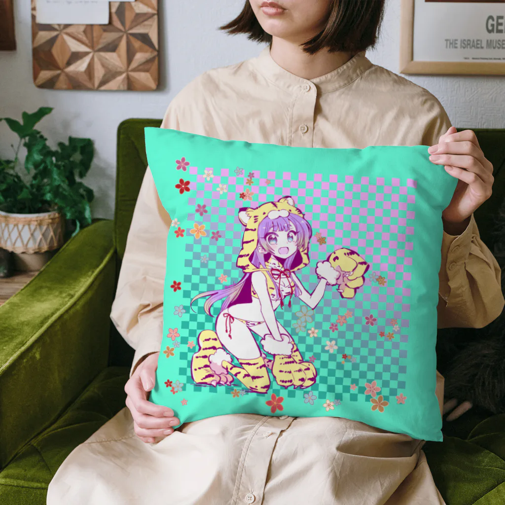 モナ子のトラ虎タイガーリバーシブル Cushion