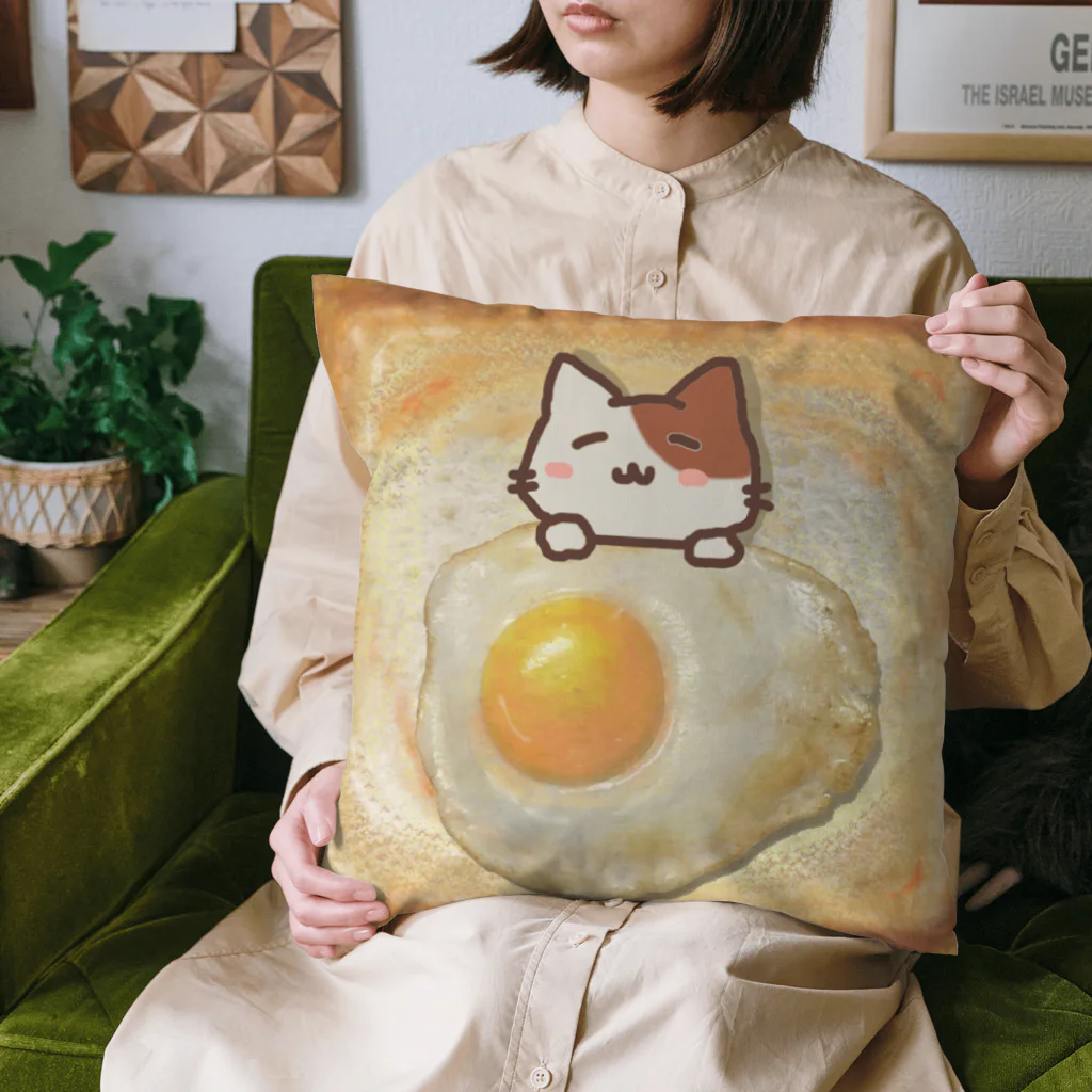 風の絵本の猫がねむるトースト Cushion