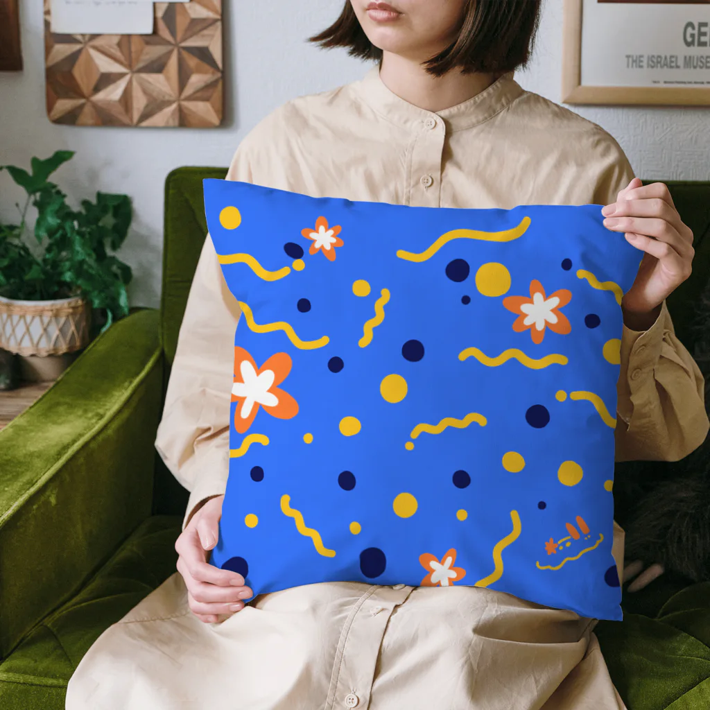 うみうしショップのアオウミウシ柄 Cushion