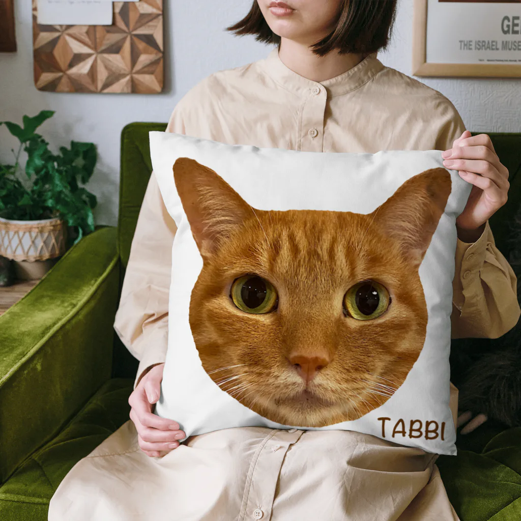 猫カフェ ぶぅたんグッズショップのタビくんのお顔 Cushion