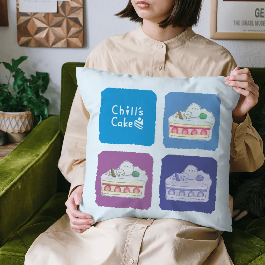 Chill`s Factoryのしろいケーキ シマエナガ Cushion